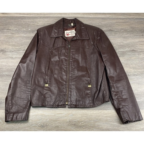 Sears Jackets & Blazers - VTG Sears the Leather Shop Brown Leather Moto Jacket Sz 38 R